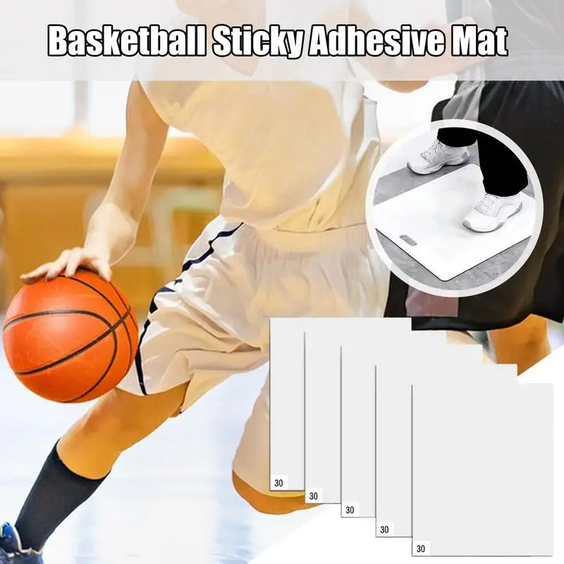 15x18in Basketball Sticky Adhesive Mat Basketball Grip Mat Slipp Nott Basketball Traction Mat Replaceable Sheets Sticky Pad