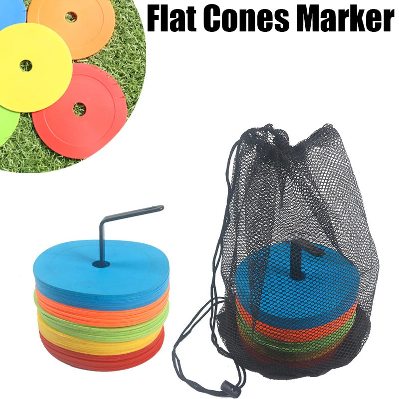 10pcs Soccer Flat Cones Marker Disc Basketball Sports Speed Agility Training Markers Indeformable Portable Training Equipment