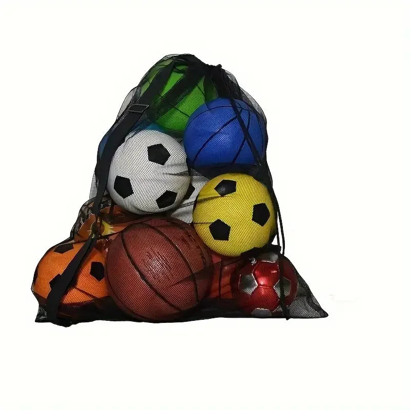 1pc Large Capacity Football Basketball Drawstring Ball Bag Ball Storage Bag Sports Equipment Organiser Bag Shoulder Easy Carry