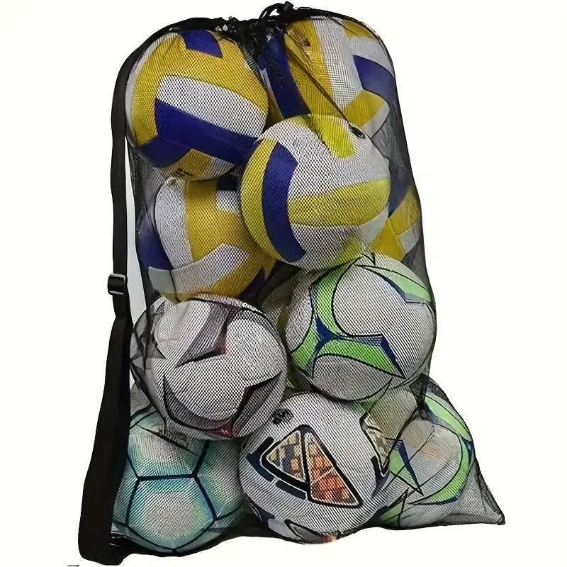 1pc Large Capacity Football Basketball Drawstring Ball Bag Ball Storage Bag Sports Equipment Organiser Bag Shoulder Easy Carry