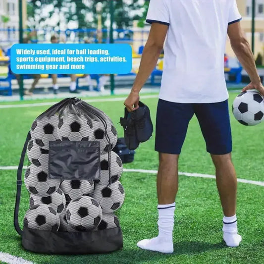 1pc Large Capacity Football Basketball Drawstring Ball Bag Ball Storage Bag Sports Equipment Organiser Bag Shoulder Easy Carry