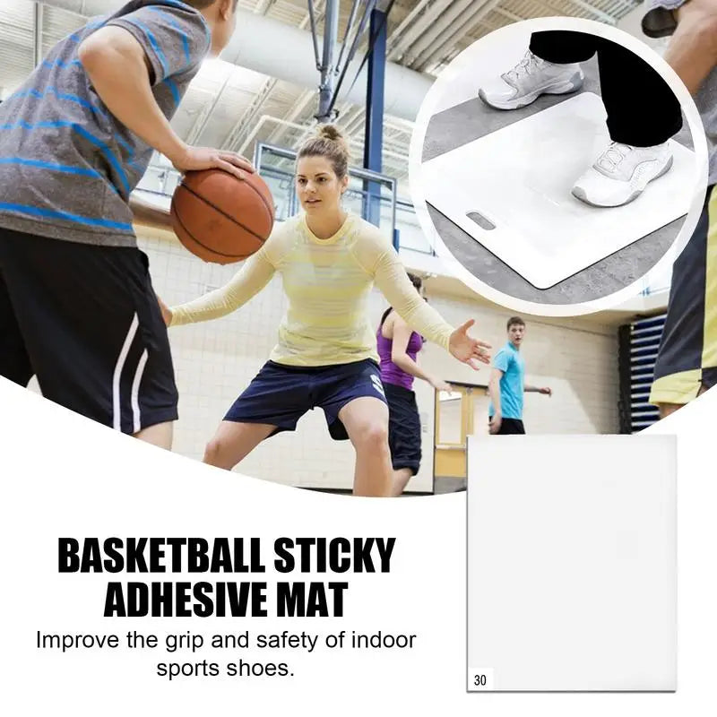 15x18in Basketball Sticky Adhesive Mat Basketball Grip Mat Slipp Nott Basketball Traction Mat Replaceable Sheets Sticky Pad