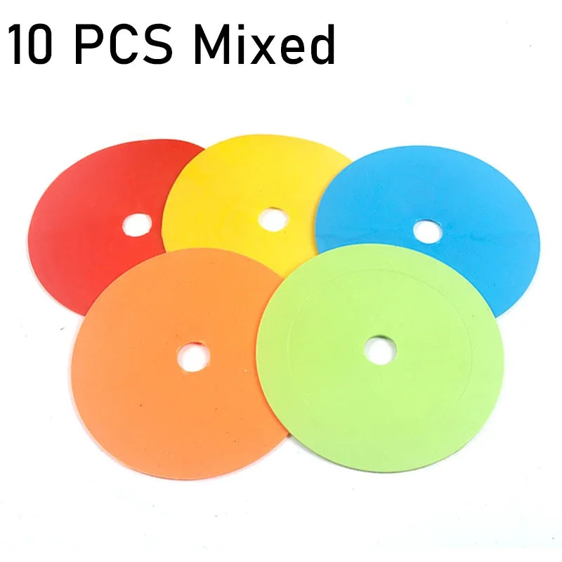 10pcs Soccer Flat Cones Marker Disc Basketball Sports Speed Agility Training Markers Indeformable Portable Training Equipment